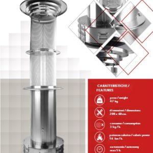 Totem Riscaldante ad Alto potere di irraggiamento oltre 3 mt di diametro